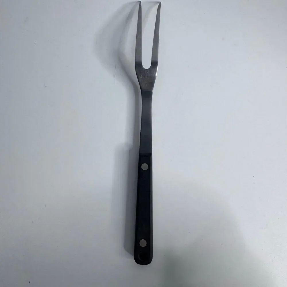 Vintage Flint Meat Fork Stainless Steel Riveted Composite Handle USA